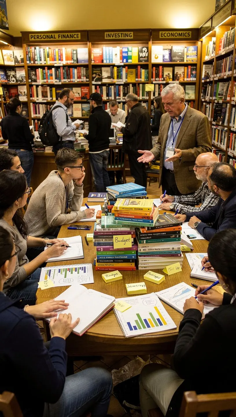 Személyes pénzügyi tanácsok jegyzetelése egy füzetben.